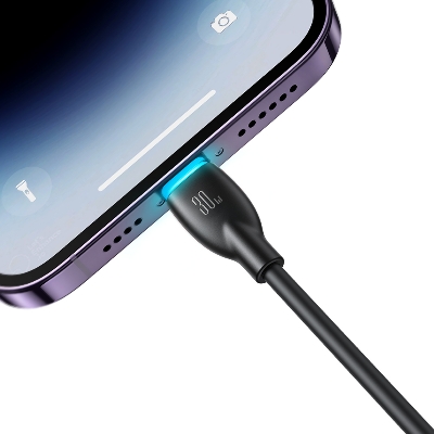 Picture of Joyroom S-A30 Star-Ring Series 30W Fast Charging Data Cable (Type-C to Lightning) 1m-Black - Black