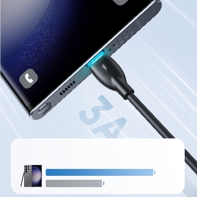 Picture of Joyroom S-A30 Star-Ring Series 3A Fast Charging Data Cable (USB-A to Type-C) 1m-Black - Black