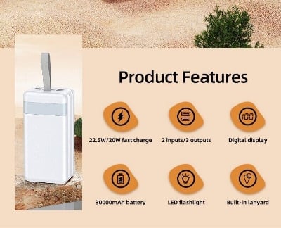 Picture of Remax RPP-291 80000mAh Big Capacity PD QC Fast Charging Camping Power Bank - White