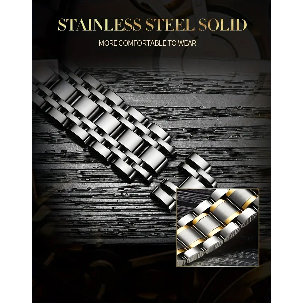 Picture of TEVISE T9005A Automatic Skeleton Diamond Scale Luminous Men Mechanical Watch - Silver - Silver