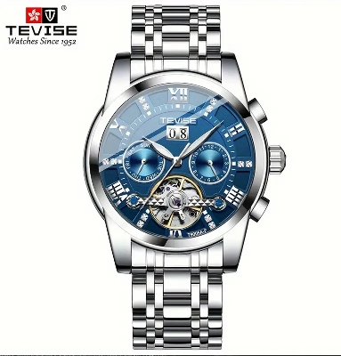 Picture of Tevise T9005Big Classic Business Design Mechanical Luxury watch for Men - Silver Blue - Blue