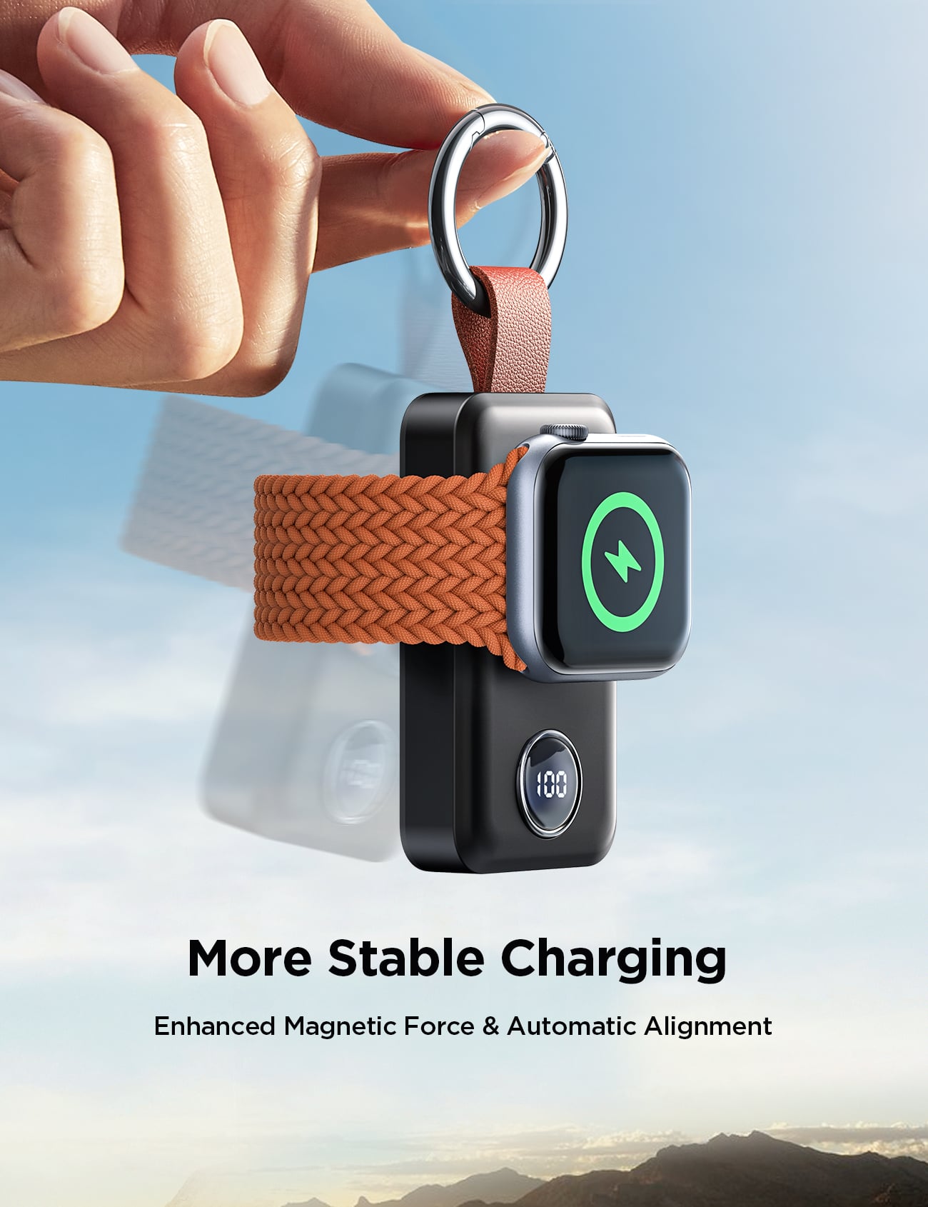 Picture of Joyroom JR-WQW01 2000mAh Portable Wireless Charger Power bank for Apple Watch - Black - Black