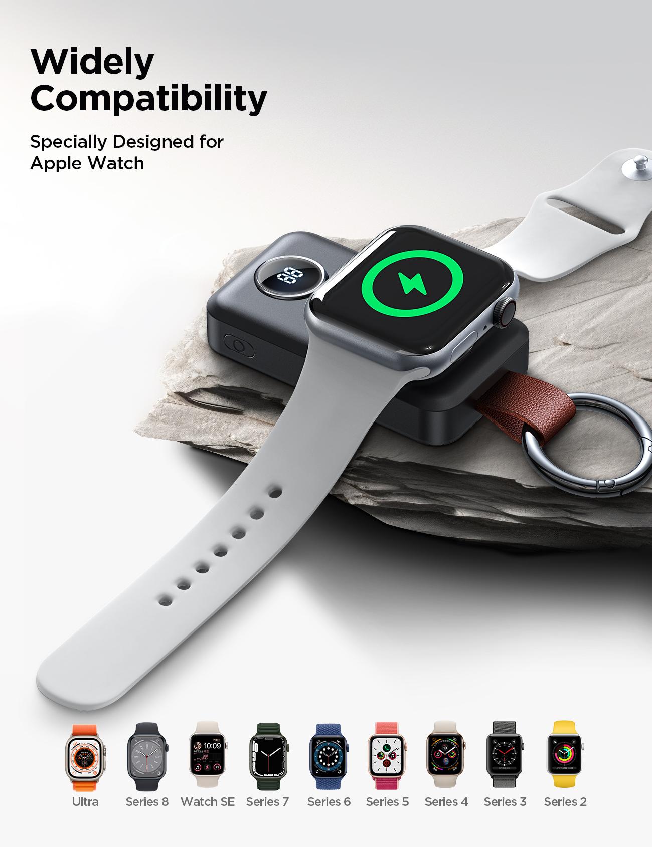 Picture of Joyroom JR-WQW01 2000mAh Portable Wireless Charger Power bank for Apple Watch - Black - Black