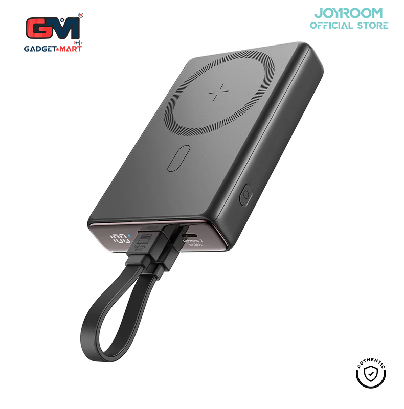 Picture of Joyroom JR-PBM01 magnetic 10000mAh 20W with stand + Lightning cable - USB-C - black - Black