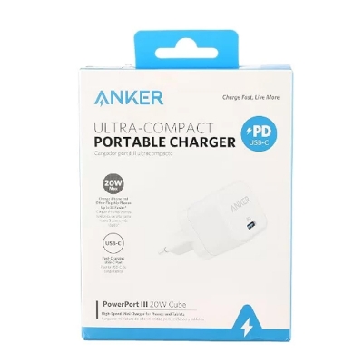 Picture of Anker Powerport III 20W Cube USB-C Charger PD Adapter - White