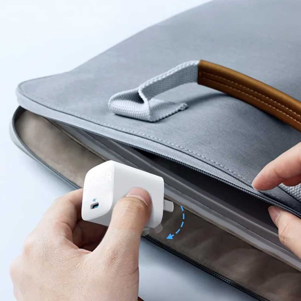 Picture of Anker 313 GaN 30W PIQ 3.0 Foldable Fast Charger - White - White