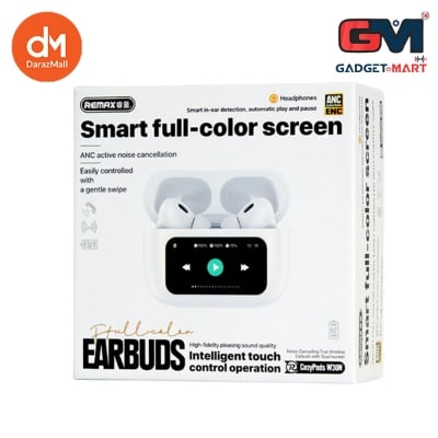 Picture of REMAX Cozypods W30N Noise-Cancelling True Wireless Earbuds with Touch Screen - White - White