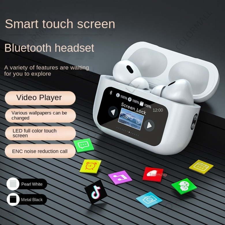 Picture of REMAX Cozypods W30N Noise-Cancelling True Wireless Earbuds with Touch Screen - White - White