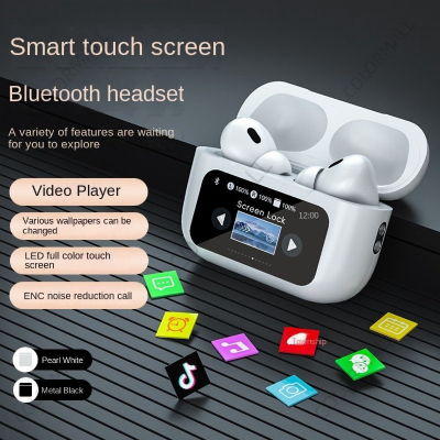 Picture of REMAX Cozypods W30N Noise-Cancelling True Wireless Earbuds with Touch Screen - White - White