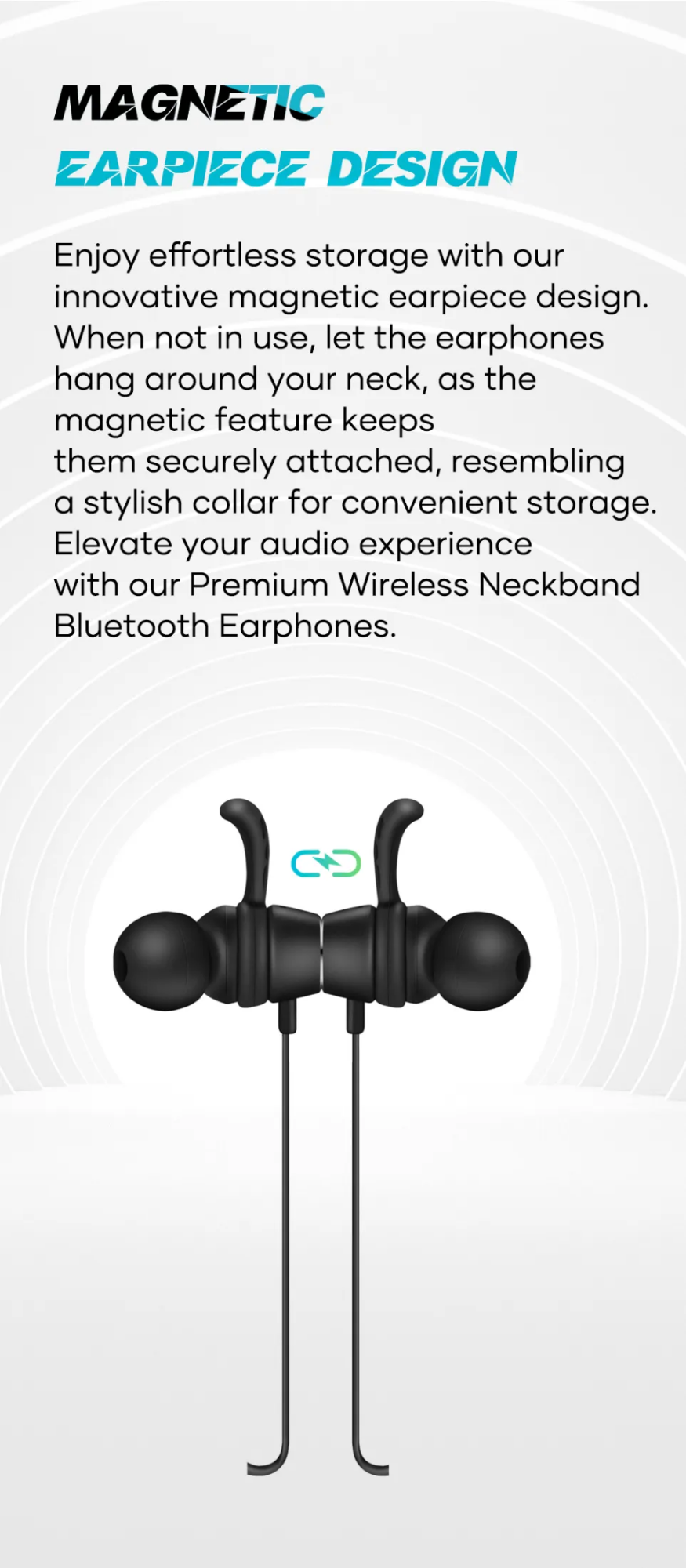 Picture of Wavefun Flex Pro 2024 Quick Charging Neckband Bluetooth Headphones V5.3 Earbuds Type C Music and Gaming Dual Mode TWS Group Mode Wireless Headphones Stereo Headset for Phone Xiaomi iPhone Android - Black