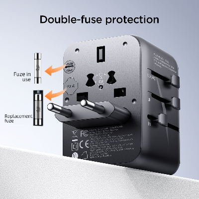 Picture of Joyroom JR-TCW01 Universal Travel Adapter-Black - Black