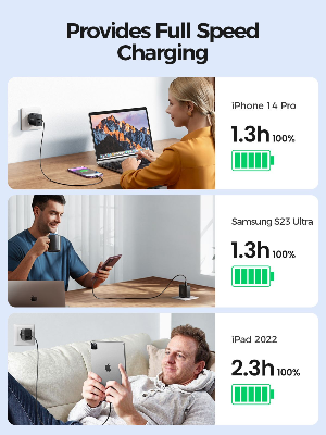 Picture of Joyroom JR-TCF09 40W 2C Fast Charger EU Plug-Black - Black