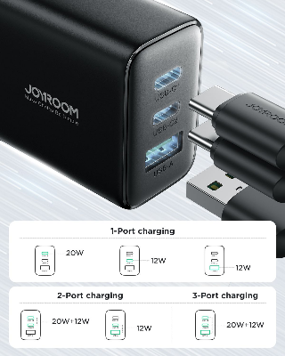 Picture of Joyroom JR-TCF10 32W 2C1A Fast Charger  (EU) -Black - Black