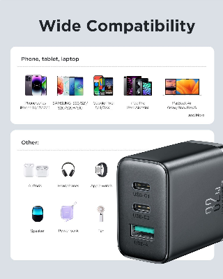 Picture of Joyroom JR-TCF10 32W 2C1A Fast Charger  (EU) -Black - Black