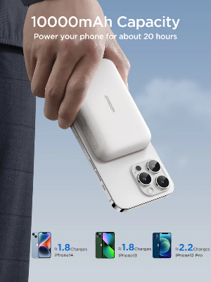 Picture of Joyroom JR-W020 20W Small & Mini 10000mAh PD Magnetic Wireless Power bank - White - White