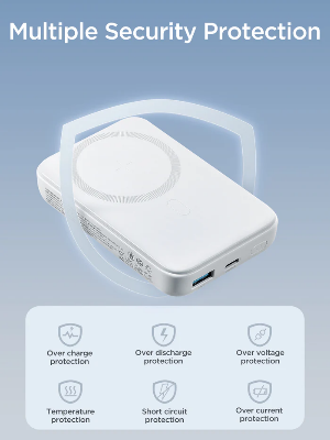 Picture of Joyroom JR-W020 20W Small & Mini 10000mAh PD Magnetic Wireless Power bank - White - White
