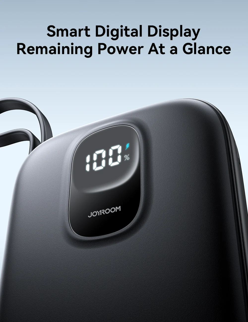 Picture of Joyroom JR-PBF18 22.5W Powerbank 10000mAh With Lightning Cable - Black - Black