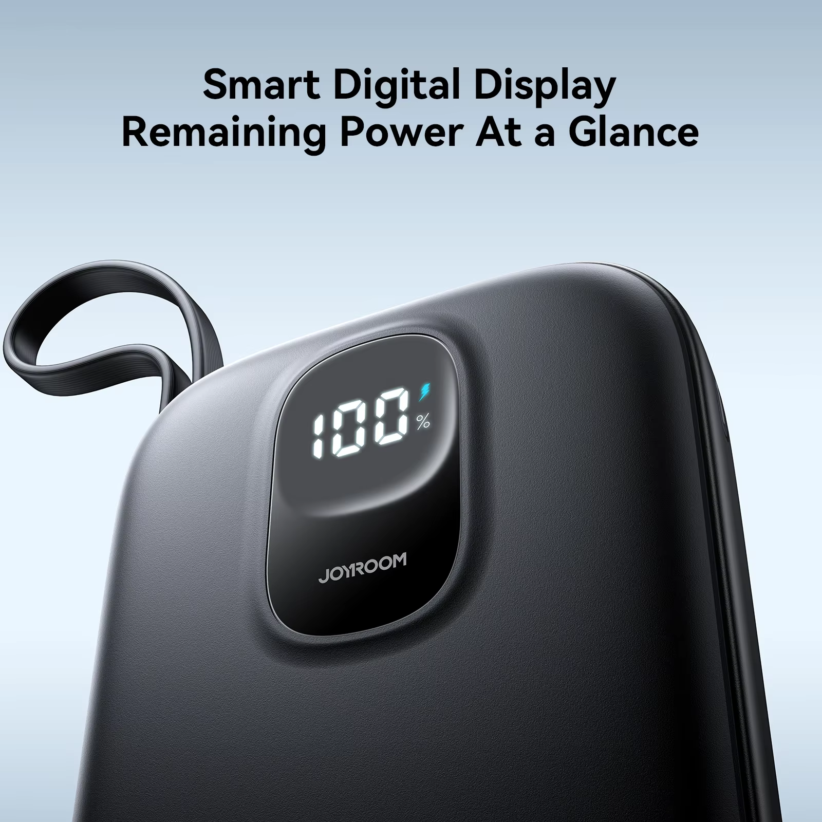 Picture of JOYROOM JR-PBF17 PD 22.5W Fast Charging 10000mAh High Capacity Power Bank with Type C Cable - Black