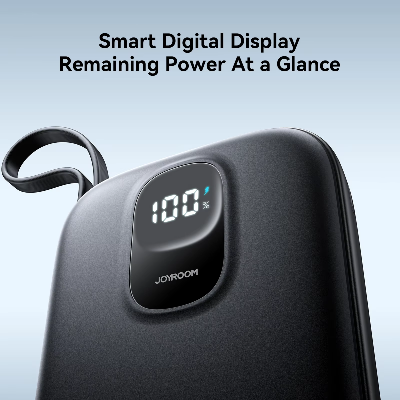 Picture of JOYROOM JR-PBF17 PD 22.5W Fast Charging 10000mAh High Capacity Power Bank with Type C Cable - Black