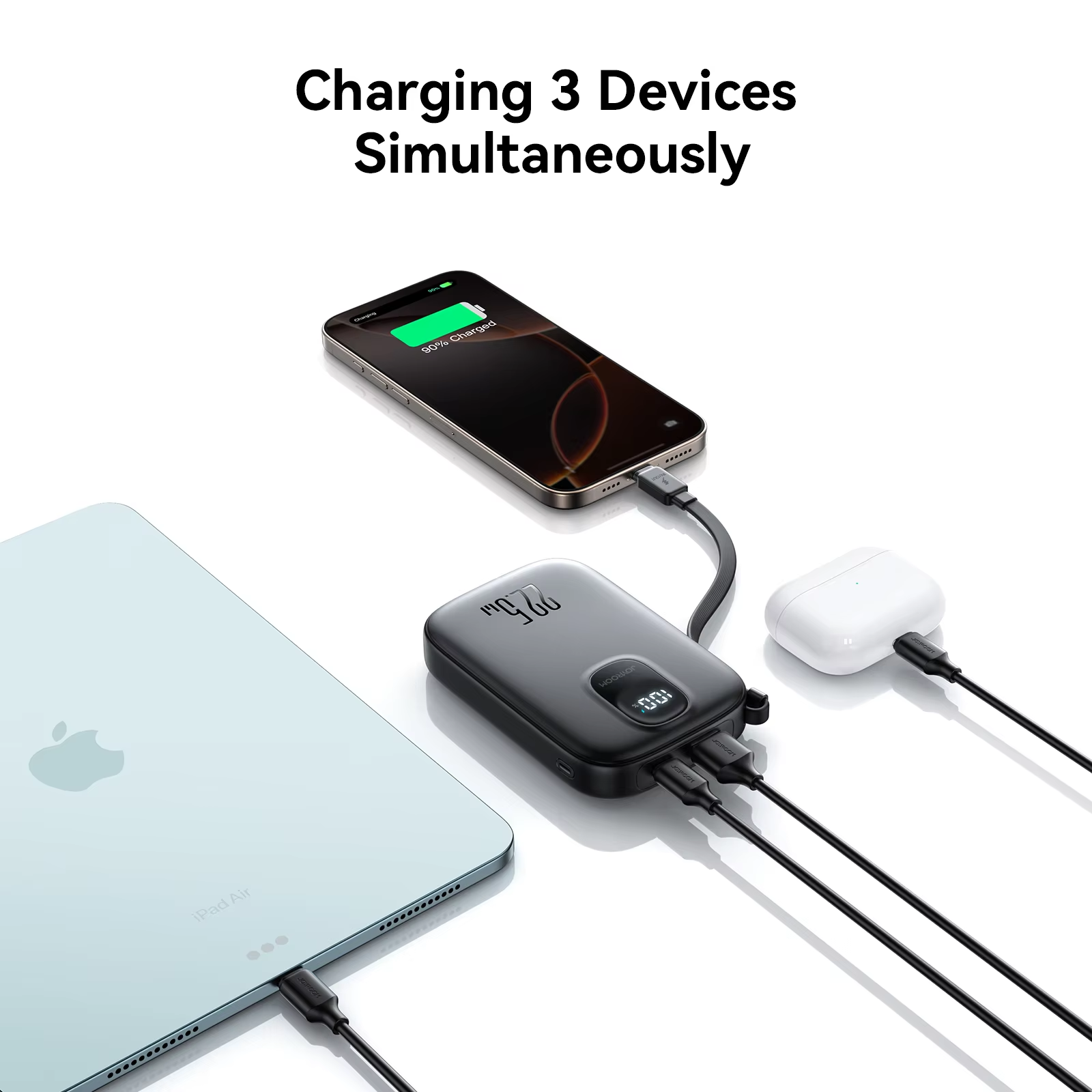 Picture of JOYROOM JR-PBF17 PD 22.5W Fast Charging 10000mAh High Capacity Power Bank with Type C Cable - Black