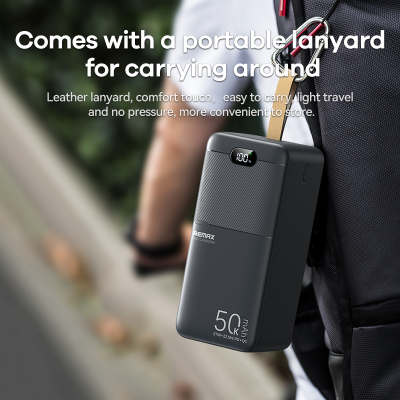 Picture of Remax RPP-117 Piloteer Series 50000mAh 27W Fast Charging (PD 27W+QC 22.5W) Power Bank - Black - Black
