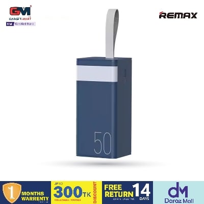 Picture of Remax RPP-321 PD20W+QC22.5W Fast Charging Portable 50000mAh Digital LED Power Bank- Black - Black