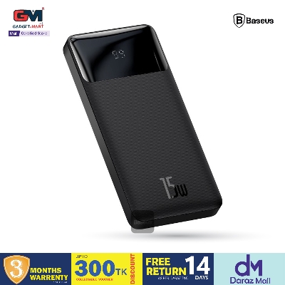 Picture of Baseus Bipow 15W Fast Charging Digital Display 10000mAh Power bank - Black - Black