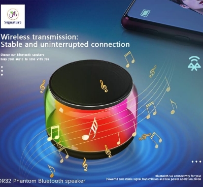 Picture of Signature STI-DR32 Transparent RGB Wireless Speaker - Black