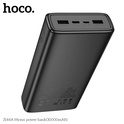 Picture of Original HOCO J144A 15W Fast Charging Travel Charger 30000mAh Powerbank with LED Digital Display - Black