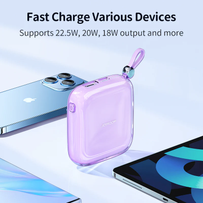 Picture of JOYROOM JR-L003 Jelly Series 22.5W Power Bank 10000mAh with Lightning Cable - Black