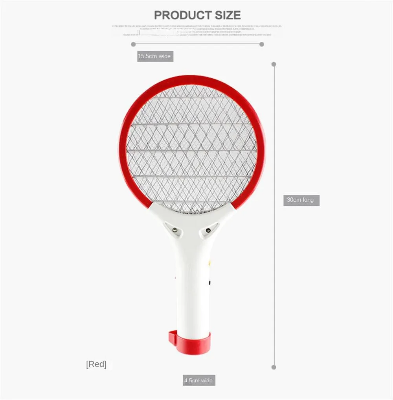 Picture of USB Car Mini Electric Mosquito Swatter Summer Mosquito Insect Racket Killer Rechargeable Handheld Bug Zapper For Bedroom & Outdoor With Powerfull LED Light - Random
