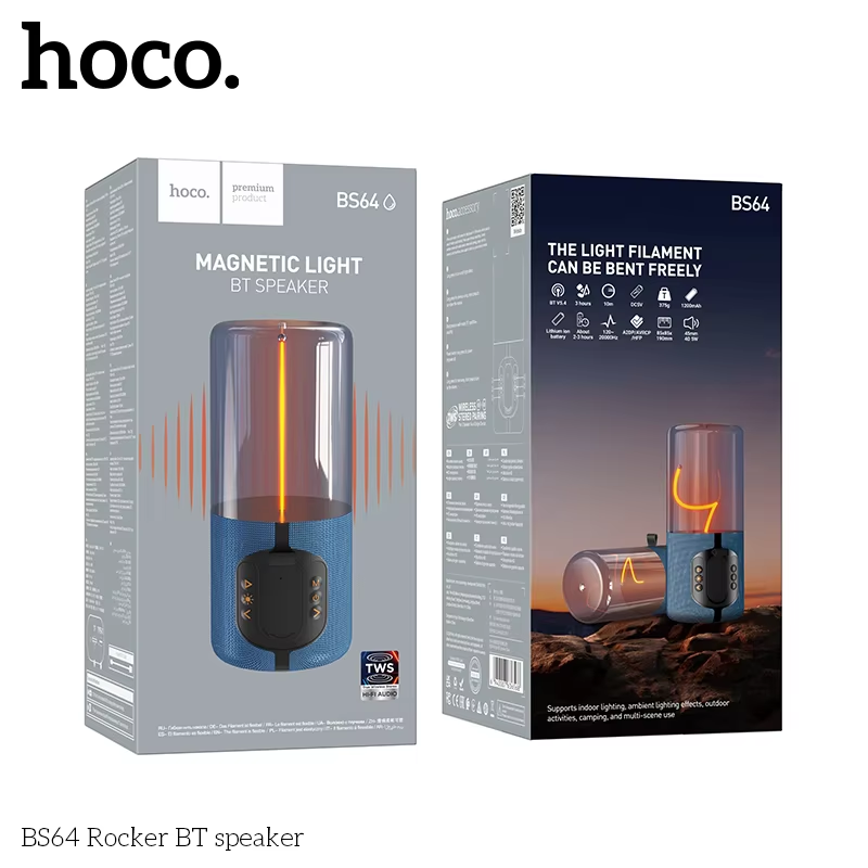 Picture of HOCO BS64 Portable Wireless Bluetooth  Stereo Surround Metallic Outdoor Speaker