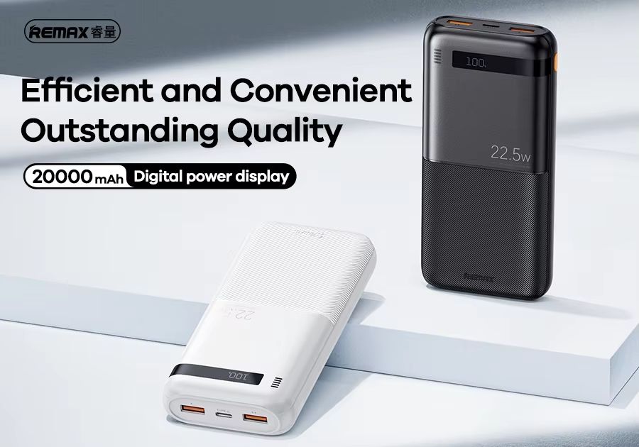 Picture of REMAX RPP-72 Piloteer Series 20000mAh PD+QC Fast Charging Power Bank(PD 20W+QC 22.5W) - Black - Black
