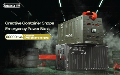 Picture of REMAX - RPP-609 PRO Container Series PD+QC Fast Charging 60000mAh Power Bank ( 20W+22.5W ) With Troch Light - Grey - Grey