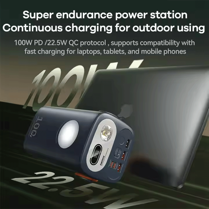 Picture of REMAX RPP-100 Gutitan Series 60000mAh PD+QC Fast Charging Power Bank (PD 100W+QC 22.5W) - Gray - Grey