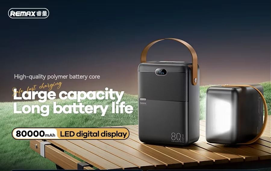 Picture of REMAX - RPP-118 Piloteer Series 80000mAh PD+QC Fast Charging Power bank (PD 27W+QC 22.5W) - Grey - Grey