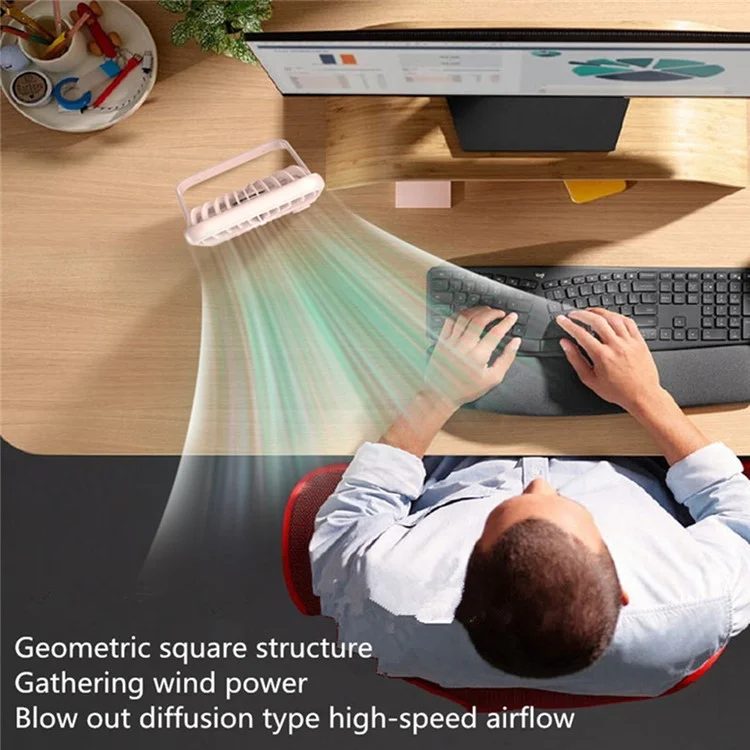 Picture of Remax RS-ZF03 Ultra Slim Rechargable Desktop Fan - White - White