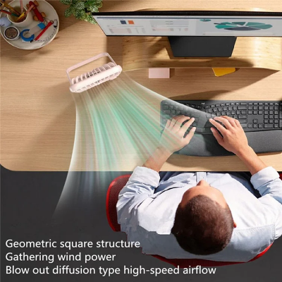 Picture of Remax RS-ZF03 Ultra Slim Rechargable Desktop Fan - White - White