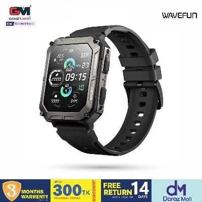 Picture of Wavefun Wave 50 Smart Watch for Men 1.83'' Fitness Rugged Smartwatch IP68 Ultra Waterproof Outdoor BT Call - Black