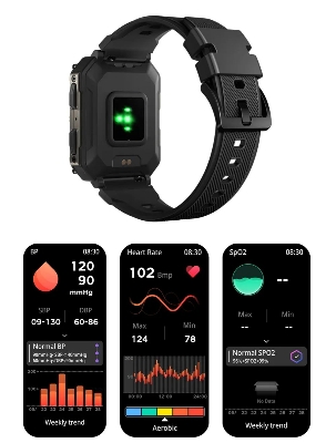 Picture of Wavefun Wave 50 Smart Watch for Men 1.83'' Fitness Rugged Smartwatch IP68 Ultra Waterproof Outdoor BT Call - Black