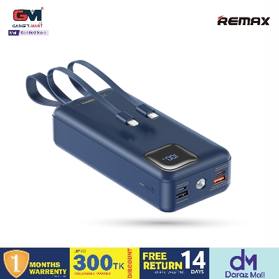 Picture of Remax RPP-550 22.5W Type-C Fast Charge 30000mAh Larger Capacity Outdoor Travel Charger Powerbank With LED Lighting - Blue