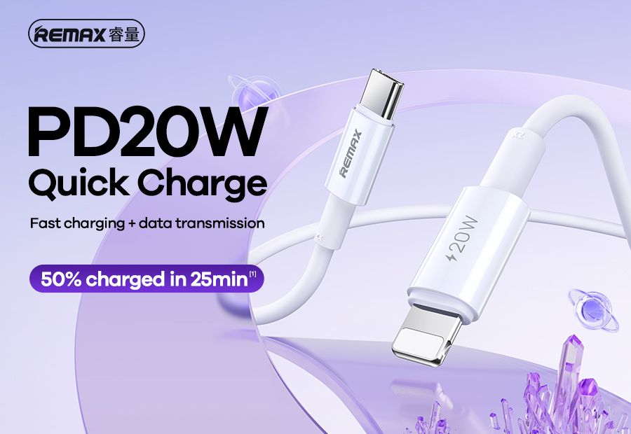 Picture of REMAX RC-C026 (type C-Lightning) Dofon Series 20W PD Fast Charging Data Cable- Black -1M - Black