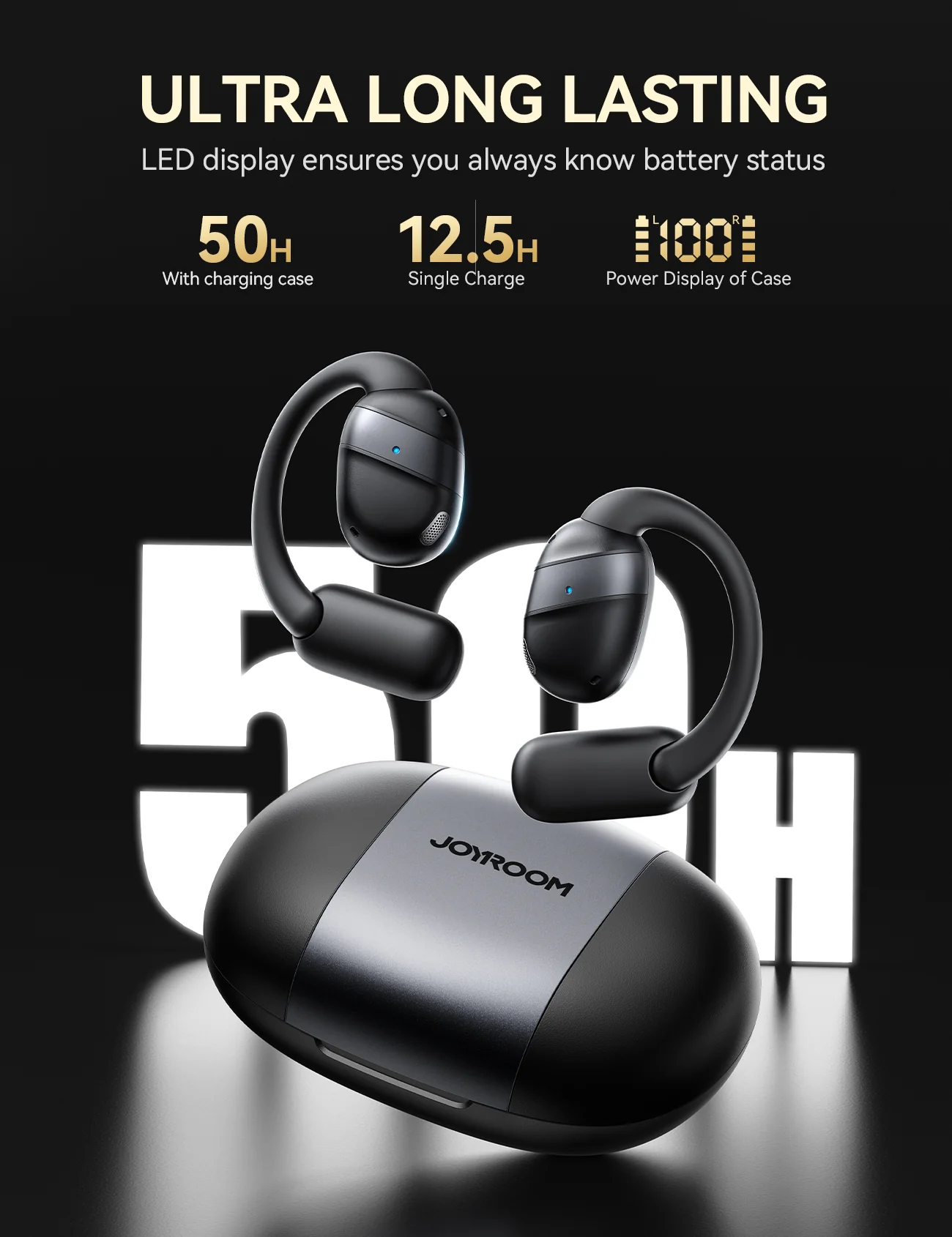 Picture of JOYROOM JR-OE4 Open-Ear True Wireless Headphones-Black - Black