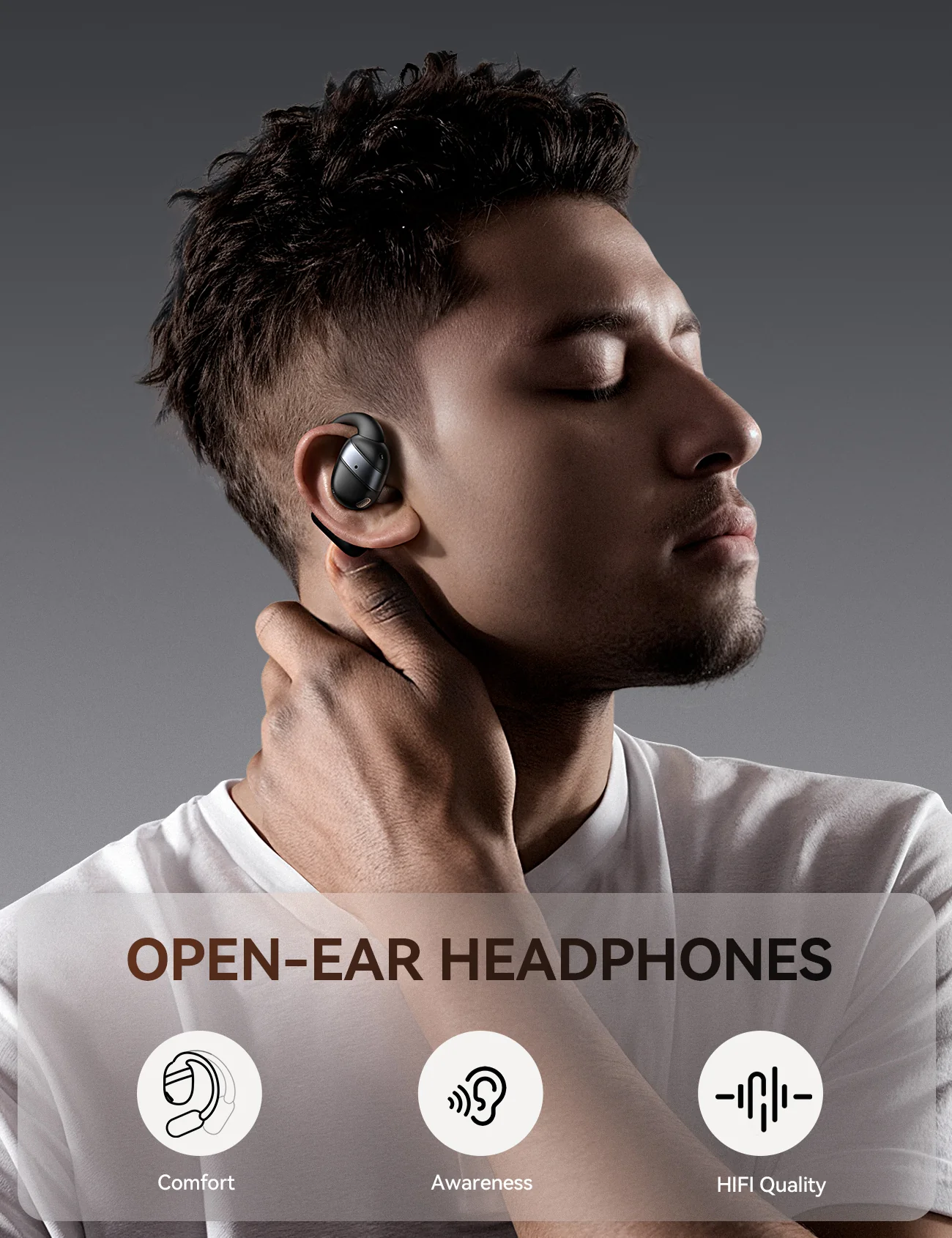 Picture of JOYROOM JR-OE4 Open-Ear True Wireless Headphones-Black - Black