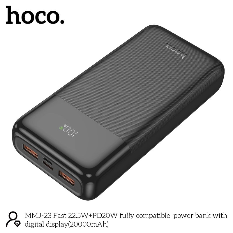 Picture of Hoco MMJ23 22.5W Fast Charging 20000mAh Power Bank - Black - Black