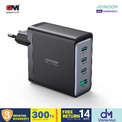 Picture of JOYROOM JR-TCG04 100W 3C1A Fast Charger with 100W Type-C to Type-C Cable 1.2m-Black - Black