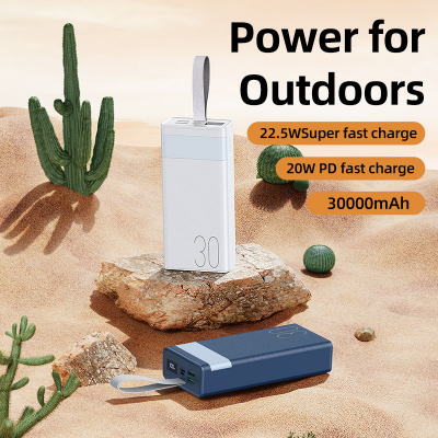 Picture of Remax RPP- 320 20W+22.5W Super Fast Charging 30000 mAh Compact Powerbank  With Camping LED Light - Black