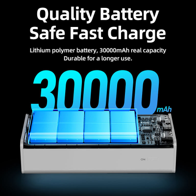 Picture of Remax RPP- 320 20W+22.5W Super Fast Charging 30000 mAh Compact Powerbank  With Camping LED Light - Black