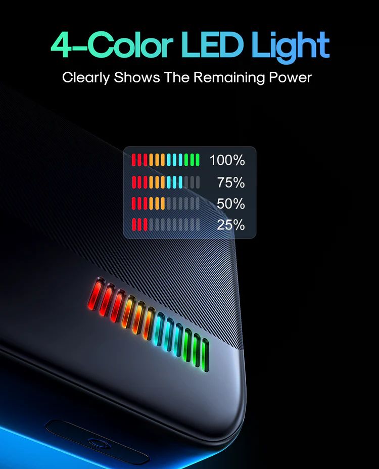 Picture of Joyroom JR-T017 12W fast Charging Dazzling Series 20000mAh Power Bank - Black - Black