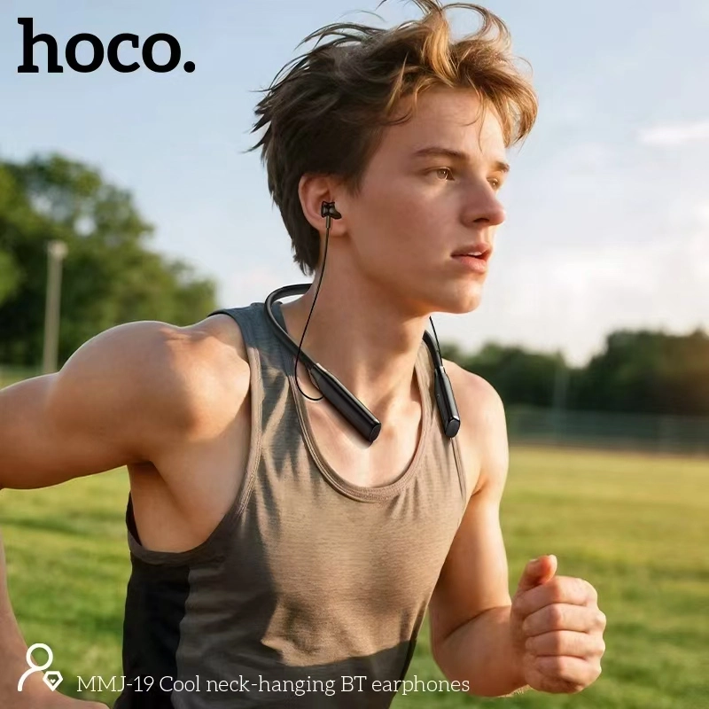 Picture of Hoco MMJ19 Long Lasting Battery Life Bluetooth Neck Mounted Earphone | 200-Hour Talk/Music Time - Black - Black